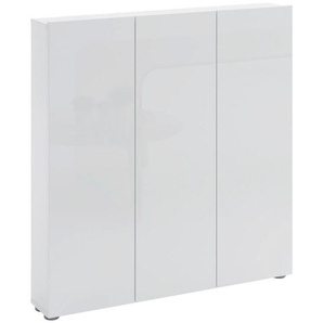 Xora Schuhschrank, Weiß, Holzwerkstoff, 10 Fächer, 110x115x19 cm, Garderobe, Schuhaufbewahrung, Schuhschränke