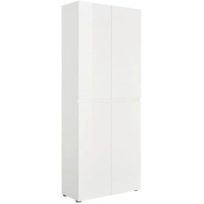 Xora Schuhschrank, Weiß, Holzwerkstoff, 10 Fächer, 80x200x34 cm, Garderobe, Schuhaufbewahrung, Schuhschränke