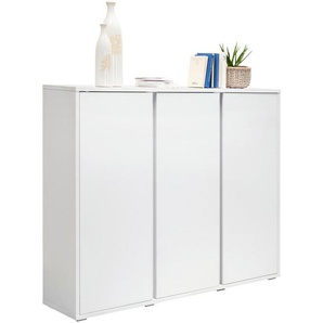 Xora Schuhschrank, Weiß, Holzwerkstoff, 18 Fächer, 145x120x34 cm, Typenauswahl, Garderobe, Schuhaufbewahrung, Schuhschränke
