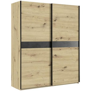 Xora Schwebetürenschrank , Anthrazit, Eiche , Holzwerkstoff , 2 Fächer , 170x209x62.5 cm , Beimöbel erhältlich , Kinder & Jugendmöbel, Jugendmöbel, Jugendkleiderschränke