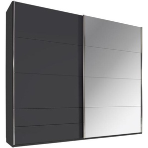 Xora Schwebetürenschrank , Dunkelgrau , Holzwerkstoff , 3 Fächer , 2 Schubladen , 226x229x62 cm , Blauer Engel, BQ - Bündnis für Qualität, Made in Germany , Typenauswahl, Beimöbel erhältlich, umfangreiches Zubehör in verschiedenen Größen erhältlich ,