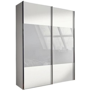 Xora Schwebetürenschrank , Grau, Weiß , Holzwerkstoff , 2 Fächer , 175x216x68 cm , Kinder & Jugendmöbel, Jugendmöbel, Jugendkleiderschränke