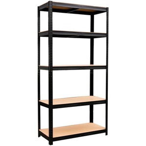 Xora Schwerlastregal, Natur, Schwarz, Metall, Holzwerkstoff, 30x175x75 cm, Freizeit, Heimwerken, Werkstatt, Schwerlastregale