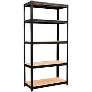Xora Schwerlastregal, Schwarz, Metall, Holzwerkstoff, 90x180x40 cm, Freizeit, Heimwerken, Werkstatt, Schwerlastregale