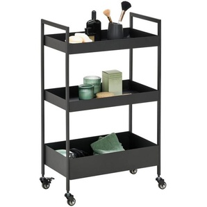 Xora Servierwagen, Schwarz, Metall, rechteckig, 50x86x30 cm, einfacher Aufbau, Esszimmer, Barmöbel, Barwagen