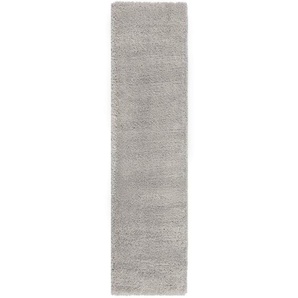 Xora Shaggy Flair Rugs, Grau, Hellgrau, Textil, Uni, rechteckig, 60x230 cm, Reach, AZO-frei, für Fußbodenheizung geeignet, in verschiedenen Größen