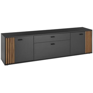 Xora Sideboard Dublin, Anthrazit, Eiche, Metall, 5 Fächer, 1 Schublade(n) Schubladen, 139x86x38 cm, Typenauswahl, Wohnzimmer, Kommoden & Sideboards, Sideboards