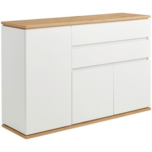 Xora Sideboard, Weiß, Eiche Artisan, Holzwerkstoff, 3 Fächer, 2 Schubladen, 139x93x42 cm, Typenauswahl, Beimöbel erhältlich, stehend, Schlafzimmer,