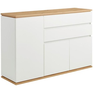 Xora Sideboard, Weiß, Eiche Artisan, Holzwerkstoff, 3 Fächer, 2 Schubladen, 139x93x42 cm, Typenauswahl, Beimöbel erhältlich, stehend, Wohnzimmer,