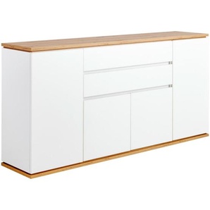 Xora Sideboard, Weiß, Eiche Artisan, Holzwerkstoff, 5 Fächer, 2 Schubladen, 184x93x42 cm, Typenauswahl, Beimöbel erhältlich, stehend, Wohnzimmer, Kommoden & Sideboards, Sideboards