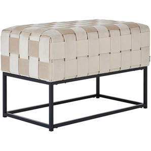 Xora Sitzbank, Schwarz, Beige, Metall, Textil, 2-Sitzer, 71x47x41 cm, Esszimmer, Bänke, Sitzbänke