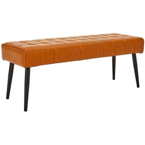 Xora Sitzbank, Schwarz, Cognac, Metall, Textil, 1-2-Sitzer, 113x45x38 cm, Esszimmer, Bänke, Sitzbänke