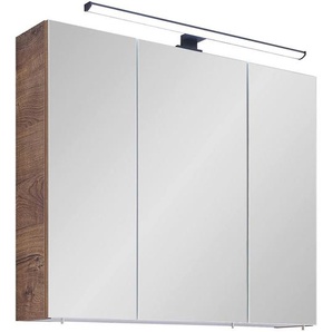 Xora Spiegelschrank , Holzwerkstoff , 6 Fächer , 75x70x20 cm , Made in Germany , Badezimmer, Badezimmerspiegel, Spiegelschränke