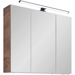 Xora Spiegelschrank, Holzwerkstoff, 6 Fächer, 75x70x20 cm, Made in Germany, Badezimmer, Badezimmerspiegel, Spiegelschränke