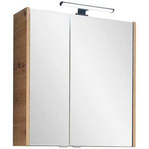 Xora Spiegelschrank, Metall, 2 Fächer, 60x70x20.5 cm, erweiterbar, Badezimmer, Badezimmerspiegel, Spiegelschränke