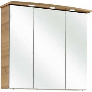 Xora Spiegelschrank Paula, Eiche, Metall, 6 Fächer, 75x72x20 cm, Badezimmer, Badezimmerspiegel, Spiegelschränke