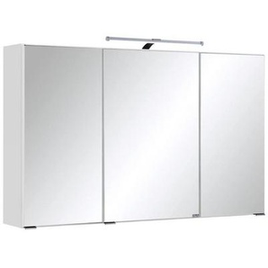 Xora Spiegelschrank , Weiß , Glas , 6 Fächer , 100x64x20 cm , Made in Germany , Badezimmer, Badezimmerspiegel, Spiegelschränke