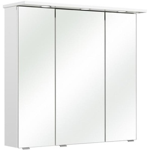 Xora Spiegelschrank , Glas , 6 Fächer , 80x78x20 cm , Made in Germany , Badezimmer, Badezimmerspiegel, Spiegelschränke