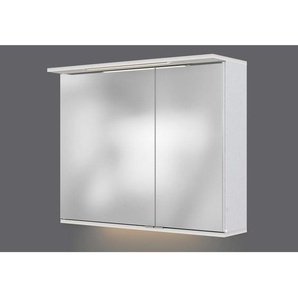 Xora Spiegelschrank , Weiß , Metall , 80x67x20 cm , Badezimmer, Badezimmerspiegel, Spiegelschränke
