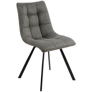 Xora Stuhl, Schwarz, Dunkelgrau, Metall, Textil, eckig, 47x61x86 cm, Stoffauswahl, Esszimmer, Stühle, Esszimmerstühle, Vierfußstühle