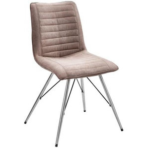 Xora Stuhl , Taupe, Edelstahl , Metall, Textil , Uni , konisch , 54x89x60 cm , Esszimmer, Stühle, Esszimmerstühle, Vierfußstühle