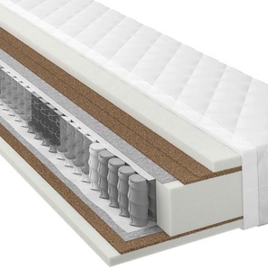 Xora Taschenfederkernmatratze, Weiß, Textil, H4 + H5, Füllung: Hohlfaser, 90x200 cm, Oeko-Tex® Standard 100, Bezug abnehmbar/waschbar, wendbar, alternative Größen erhältlich, Wendematratze, Schlafzimmer, Matratzen Shop, Matratzen,