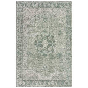 Xora Vintage-Teppich Manhattan, Grün, Textil, Vintage, rechteckig, 120x170 cm, Reach, AZO-frei, für Fußbodenheizung geeignet, pflegeleicht, Teppiche &