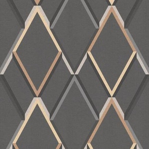 Xora Vliestapete, Grau, Kunststoff, Papier, Ornament, 52x1005 cm, Made in Europe, Tapeten & Wandverkleidungen, Vliestapeten