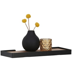 Xora Wandboard, Schwarz, Eiche, Metall, Holzwerkstoff, 40x3x15 cm, Bsci, Küchen, Küchenmöbel, Küchenregale