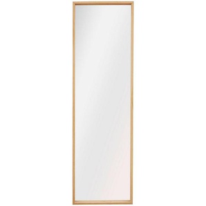 Xora Wandspiegel, Eiche, Holz, Glas, Eiche, vollmassiv,massiv, rechteckig, 42.5x142.5x5 cm, senkrecht und waagrecht montierbar, Ganzkörperspiegel, Wohnspiegel, Wandspiegel