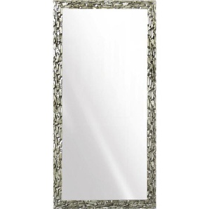 Xora Wandspiegel, Silber, Glas, Abachi, massiv, rechteckig, 95x195x4 cm, senkrecht und waagrecht montierbar, Badezimmer, Badezimmerspiegel, Badspiegel
