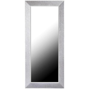 Xora Wandspiegel Modena, Silber, Glas, Paulownia, massiv, rechteckig, 80x180x4 cm, Facettenschliff, senkrecht und waagrecht montierbar, Ganzkörperspiegel, Spiegel, Wandspiegel