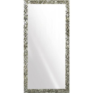 Xora Wandspiegel, Silber, Glas, Abachi, massiv, rechteckig, 95x195x4 cm, Ganzkörperspiegel, senkrecht und waagrecht montierbar, Spiegel, Wandspiegel