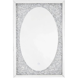Xora Wandspiegel, Silber, Glas, rechteckig, 90x60x4.6 cm, Wohnspiegel, Wandspiegel
