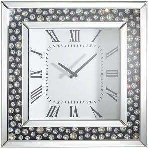 Xora Wanduhr, Schwarz, Silber, Glas, 50x50x5 cm, Dekoration, Uhren, Wanduhren