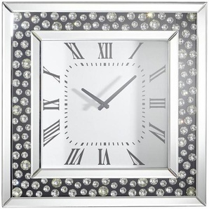 Xora Wanduhr, Schwarz, Silber, Glas, Holzwerkstoff, 50x50x5 cm, Dekoration, Uhren, Wanduhren