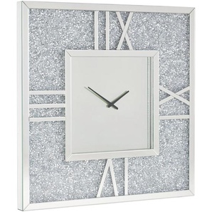 Xora Wanduhr, Silber, Glas, 101x101x6.7 cm, Hintergrundbeleuchtung, Dekoration, Uhren, Wanduhren