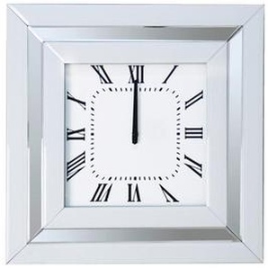 Xora Wanduhr, Silber, Glas, 50x50x5 cm, Dekoration, Uhren, Wanduhren