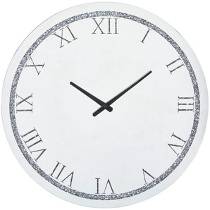 Xora Wanduhr, Silber, Glas, 60x60x3.7 cm, RoHS, CE, Dekoration, Uhren, Wanduhren