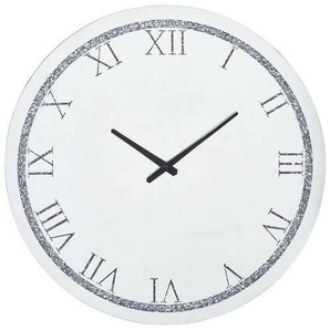 Xora Wanduhr, Silber, Glas, Holzwerkstoff, 60x60x3.7 cm, RoHS, CE, Dekoration, Uhren, Wanduhren