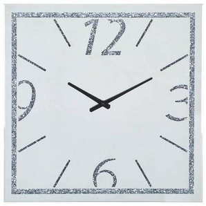 Xora Wanduhr, Silber, Glas, Holzwerkstoff, 60x60x3.8 cm, RoHS, CE, Dekoration, Uhren, Wanduhren