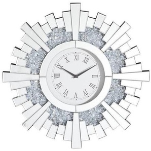 Xora Wanduhr, Silber, Glas, Holzwerkstoff, 60x60x5.2 cm, Dekoration, Uhren, Wanduhren