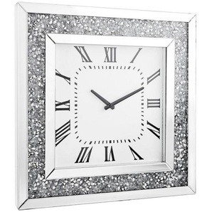 Xora Wanduhr, Silber, Weiß, Glas, 50x50x5 cm, Dekoration, Uhren, Wanduhren