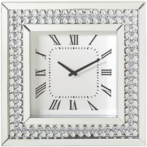 Xora Wanduhr, Silber, Weiß, Glas, 50x50x5 cm, Dekoration, Uhren, Wanduhren