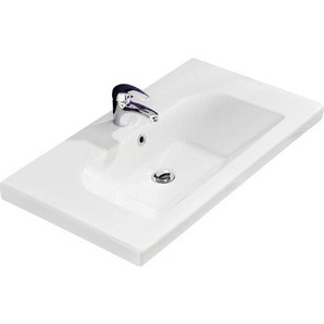 Xora Waschbecken, Weiß, Keramik, 83x4x45 cm, Made in Germany, Badezimmer, Waschbecken & Armaturen, Waschbecken