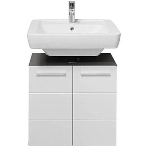 Xora Waschbeckenunterschrank Gloss, Anthrazit, Weiß Hochglanz, Kunststoff, 1 Fächer, einzeln stellbar, 60x62x31 cm, Made in EU, Zusatzausstattung