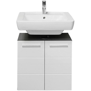 Xora Waschbeckenunterschrank Gloss, Anthrazit, Weiß Hochglanz, Kunststoff, 1 Fächer, einzeln stellbar, 60x62x31 cm, Made in EU, Zusatzausstattung