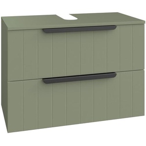 Xora Waschbeckenunterschrank Itallo, Grün, Metall, 2 Schubladen, 76x53x38.5 cm, Zusatzausstattung erhältlich, hängend, Badezimmer, Badezimmerschränke,