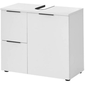 Xora Waschbeckenunterschrank Porto, Weiß, Metall, 1 Fächer, 2 Schubladen, einzeln stellbar, 70x60x35 cm, Fsc, stehend, Badezimmer, Badezimmerschränke,