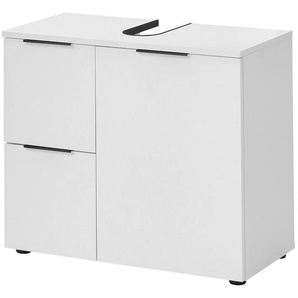 Xora Waschbeckenunterschrank Porto, Weiß, Metall, 1 Fächer, 2 Schubladen, einzeln stellbar, 70x60x35 cm, Fsc, stehend, Badezimmer, Badezimmerschränke,